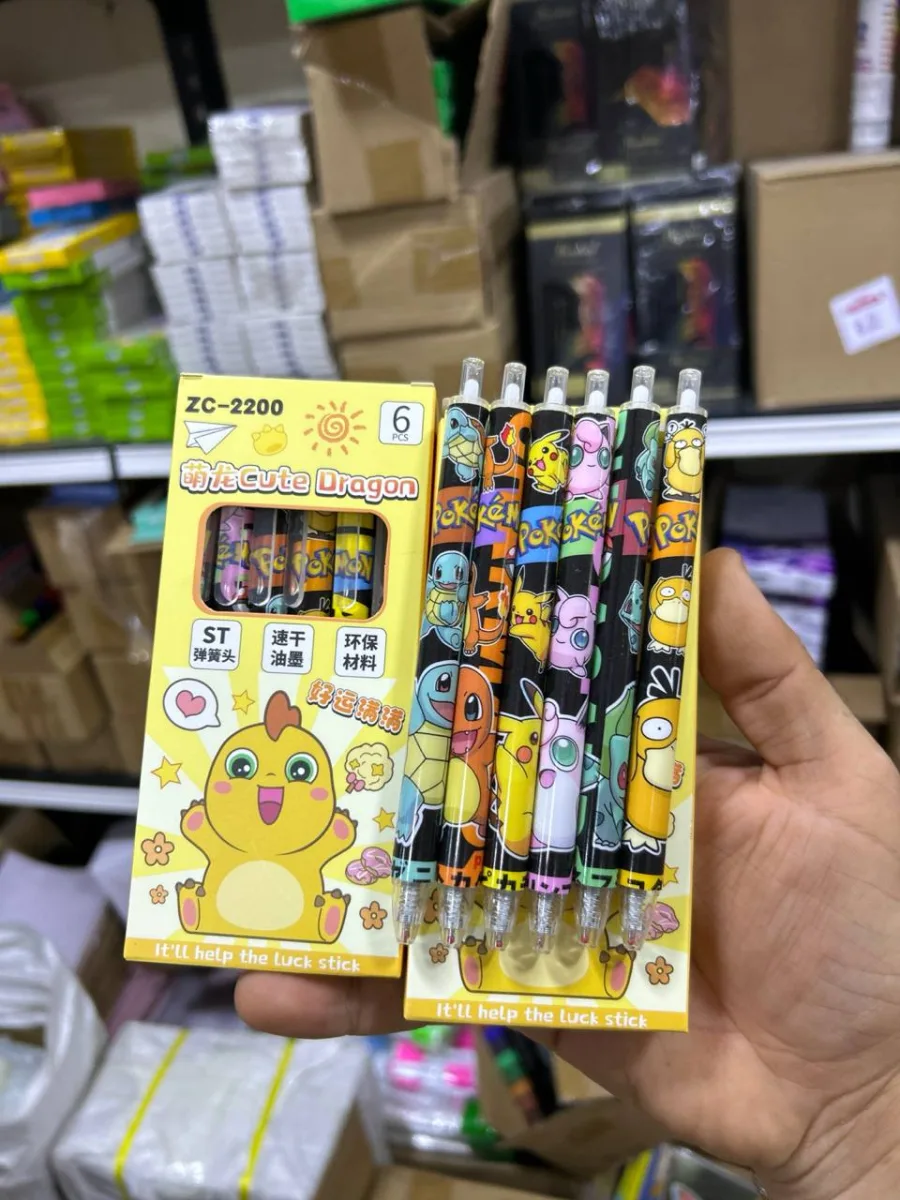 علبة ٦ قلم جيل سوستة بيكتب اسود