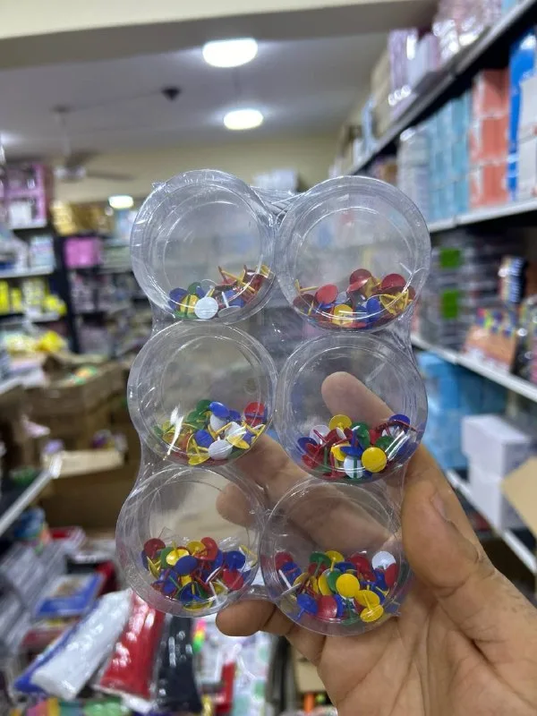 باكت 6 علب دبوس مكتب ضغط / ملون