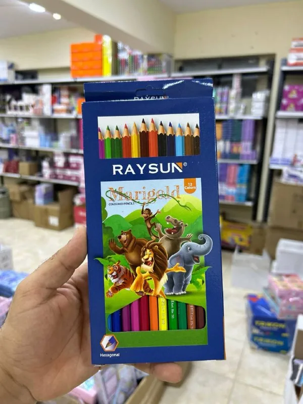 صورة 2 — علبة الوان رايصان 12 لون طويل + براية مصرى