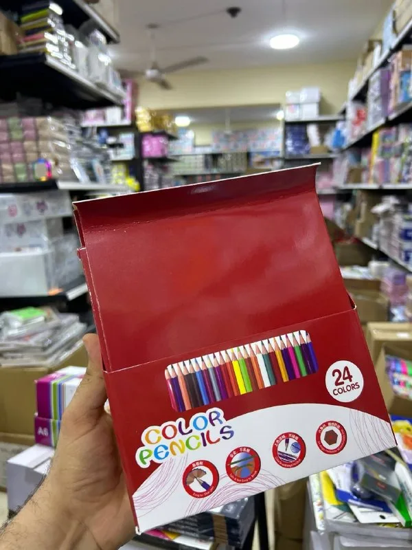 علبة 24 لون باور احمر